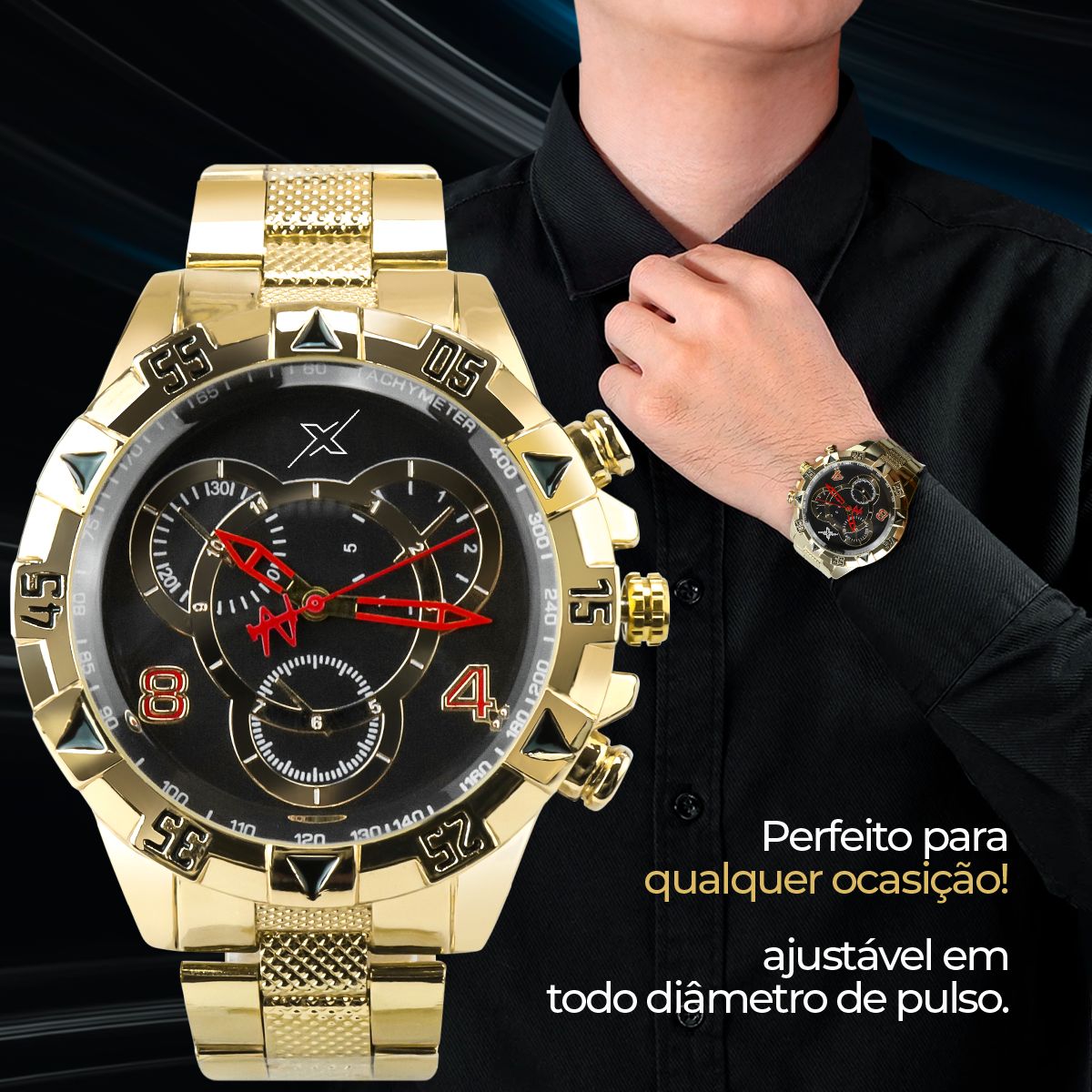Relógio Masculino Tempus + Acessórios Grátis