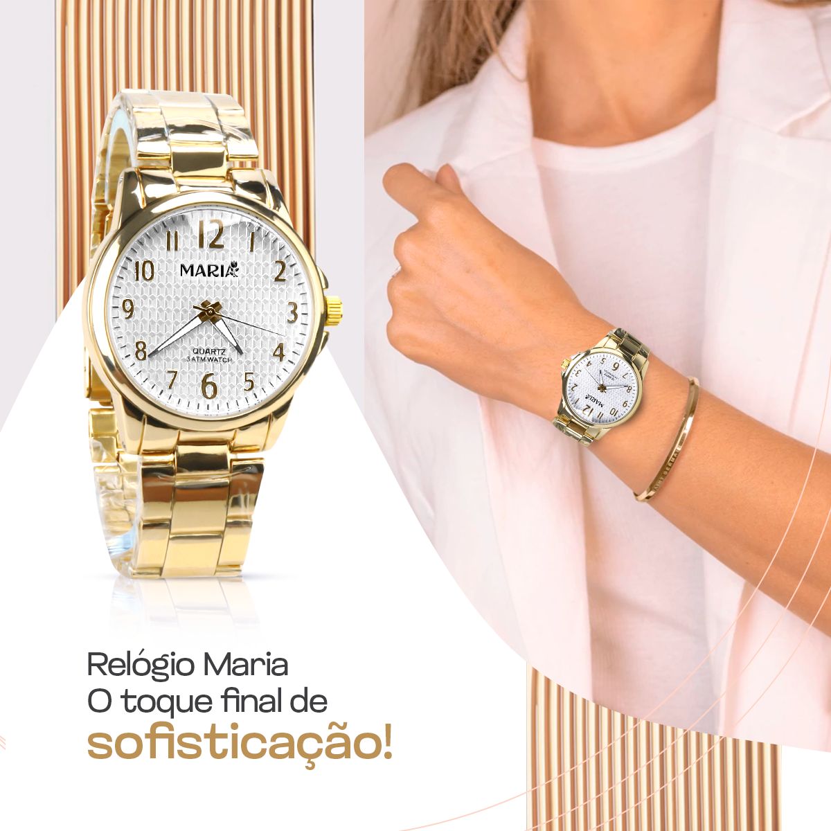 Relógio Feminino Bella Vita  + Acessórios Grátis