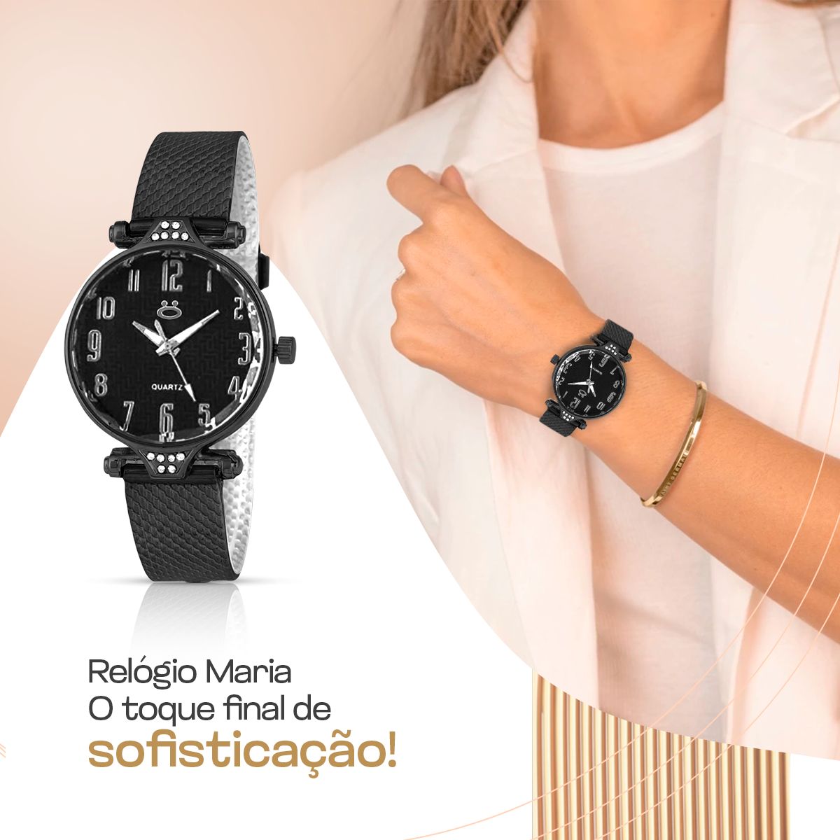 Relógio feminino Prisma + Acessórios Grátis